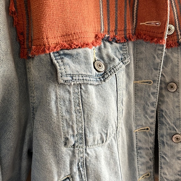 Free People Baja Denim Jacket Hoodie - Picture 11 of 12